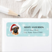 Christmas Bullmastiff Rücksendeadressen-Aufkleber (Insitu)