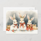 christmas bunnies feiertagspostkarte (Vorne/Hinten)