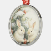 Christmas Bunnies Tree Ornament Aus Metall (Links)