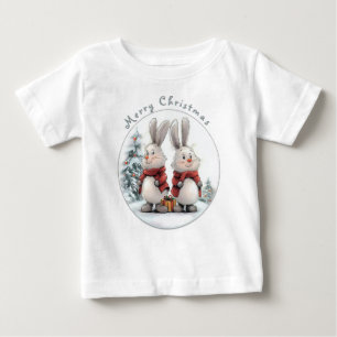 Christmas Bunny and gift Baby T-shirt