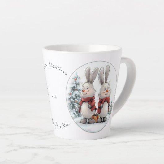 Christmas Bunny and gift Milchtasse (Rechte Ecke)