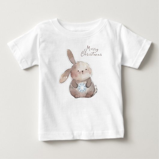 Christmas Bunny and Snowflake Baby T-shirt (Vorderseite)