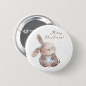 Christmas Bunny and Snowflake Button (Vorne & Hinten)