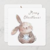 Christmas Bunny and Snowflake Einladung (Vorne/Hinten)