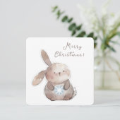 Christmas Bunny and Snowflake Einladung (Stehend Vorderseite)