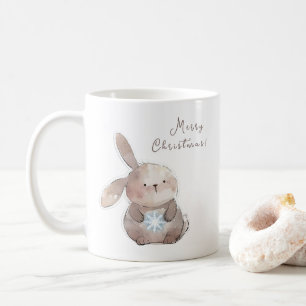 Christmas Bunny and Snowflake Kaffeetasse