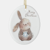 Christmas Bunny and Snowflake Keramik Ornament (Rechts)