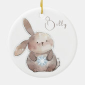 Christmas Bunny and Snowflake Keramik Ornament (Hinten)