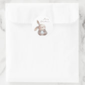 Christmas Bunny and Snowflake Runder Aufkleber (Tasche)