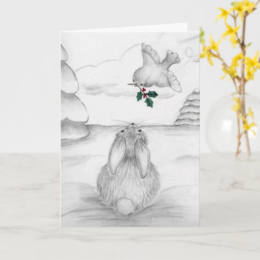 Christmas Bunny Card Karte (Gelbe Blume)