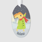 Christmas Bunny Catching Snowflakes Ornament (Vorderseite)
