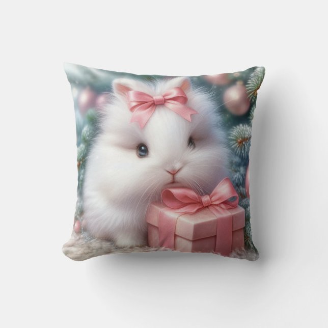Christmas Bunny Throw Kissen (Vorderseite)