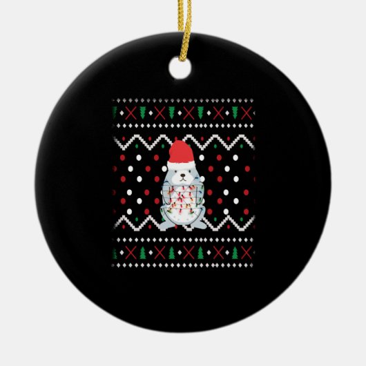 Christmas Bunny Ugly Keramik Ornament (Vorne)