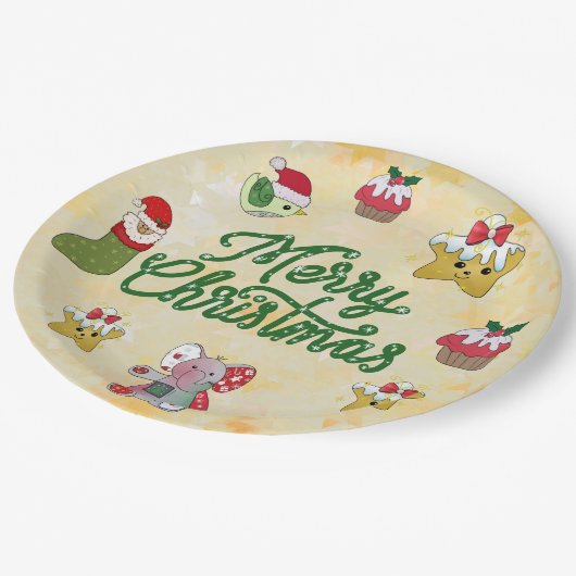 Christmas bunt pappteller (Schrägansicht)