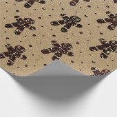 Christmas Burgunde Glitzer Gingerbread Man Kraft Geschenkpapier (Ecke)