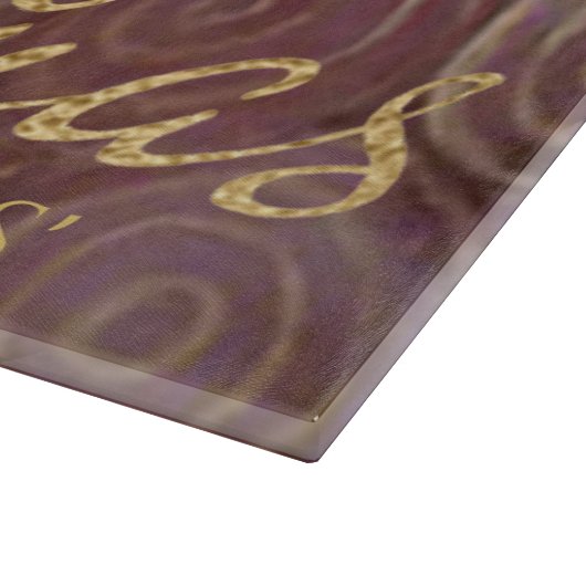 Christmas Burgundy and Gold Swirls Schneidebrett (Ecke)