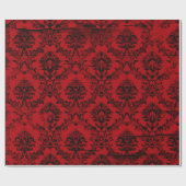 Christmas Burgundy Red Damask Geschenkpapier (Flach)
