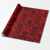Christmas Burgundy Red Damask Geschenkpapier (Ungerollt)
