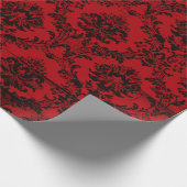 Christmas Burgundy Red Damask Geschenkpapier (Ecke)