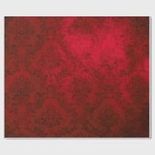Christmas Burgundy Red Grunge Damask Geschenkpapier (Flach)