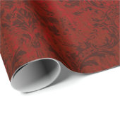 Christmas Burgundy Red Grunge Damask Geschenkpapier (Rolleneckpunkt)