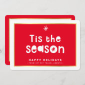 CHRISTMAS BUSINESS DANK dieser Saison goldrot Einladung (Vorne/Hinten)