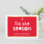 CHRISTMAS BUSINESS DANK dieser Saison goldrot Einladung (Stehend Vorderseite)