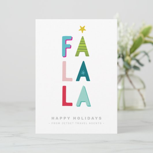 CHRISTMAS BUSINESS DANK moderner Typografie falala Einladung (Stehend Vorderseite)