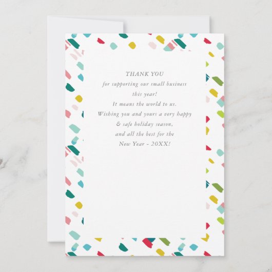 CHRISTMAS BUSINESS DANK moderner Typografie falala Einladung (Rückseite)