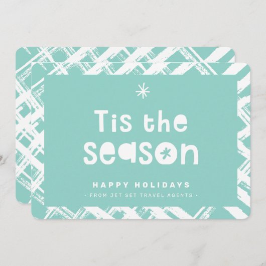 CHRISTMAS BUSINESS THANKS logo tis the season mint Einladung (Vorne/Hinten)