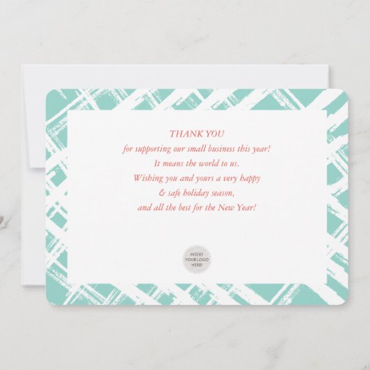 CHRISTMAS BUSINESS THANKS logo tis the season mint Einladung (Rückseite)