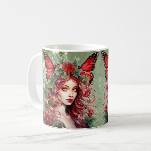 Christmas Butterfly Fairy Kaffeetasse (Vorderseite Links)