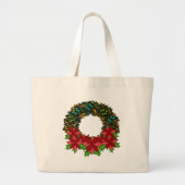 Christmas Butterfly Poinsettia Wreath Tote Bag Jumbo Stoffbeutel (Vorne)