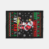 Christmas By Par Santa Sweater Playing Golf Golfer Fleecedecke (Vorderseite (Horizontal))