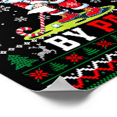 Christmas By Par Santa Sweater Playing Golf Golfer Poster (Ecke)