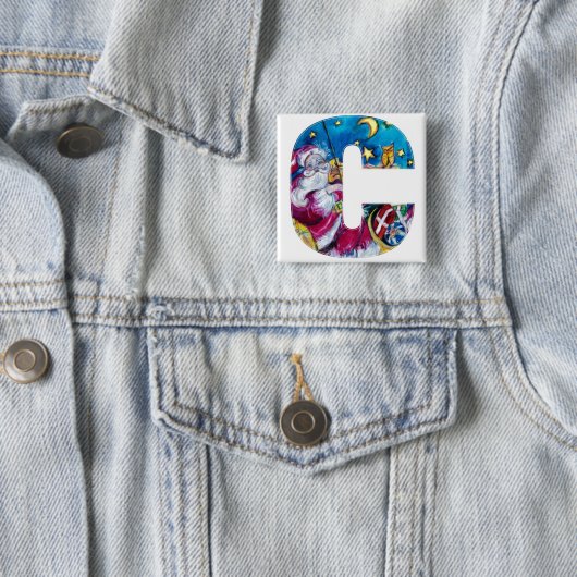 CHRISTMAS C SCHREIBEN / INSPIRIERT SANTA-MONOGRAMM BUTTON (Beispiel)