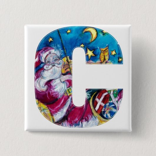 CHRISTMAS C SCHREIBEN / INSPIRIERT SANTA-MONOGRAMM BUTTON (Vorderseite)