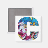 CHRISTMAS C SCHREIBEN / INSPIRIERT SANTA-MONOGRAMM MAGNET (Vorderseite/Rückseite)