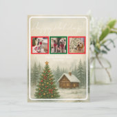Christmas Cabin Holiday Einladung (Stehend Vorderseite)