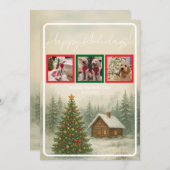 Christmas Cabin Holiday Einladung (Vorne/Hinten)