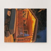 Christmas cabin snow night jigsaw puzzle (Horizontal)