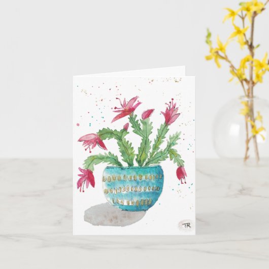 Christmas cactus karte (Gelbe Blume)