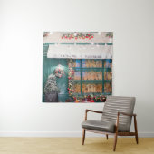 Christmas cafe bakery exterior with Christmas deco Wandteppich (Beispiel)