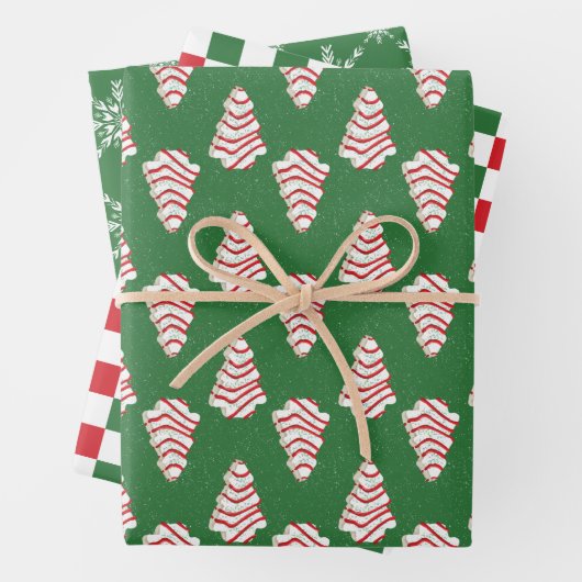 Christmas Cake Wrapping Paper Set of 3 Patterns Geschenkpapier Set (Beispiel)