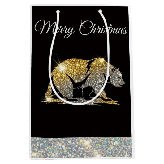 Christmas California Bear Mittlere Geschenktüte (Vorderseite)