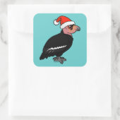 Christmas California Condor Quadratischer Aufkleber (Tasche)