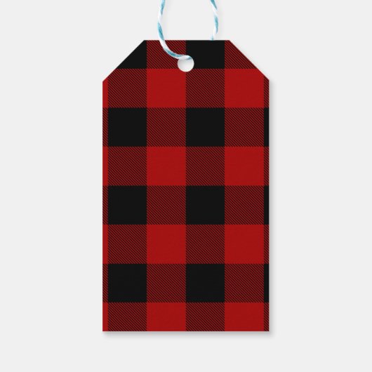 “Christmas Calories Don’t Count” Buffalo Plaid Geschenkanhänger (Rückseite)
