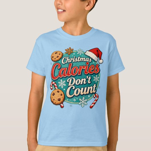 Christmas Calories Don’t Count Funny Santa Claus T-Shirt (Vorderseite)
