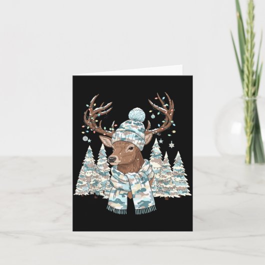 Christmas Camo Hunting Reindeer Pajamas With Deer  Karte (Vorderseite)