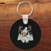 Christmas Camo Hunting Reindeer Pajamas With Deer Schlüsselanhänger (Vorderseite)